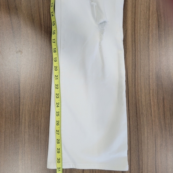 Express 90s Boot High-Rise White Distressed Jeans Size 6 - Picture 7 of 11